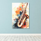 Saxofone Canvas Afdruk (Insitu (Houten vloer))