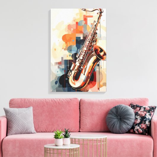 Saxofone Canvas Afdruk (Insitu (Woonkamer))