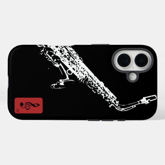 Saxofone Case-Mate iPhone Case (Achterkant (horizontaal))