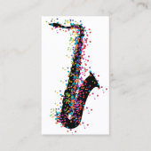 Saxofone Confetti Visitekaartje (Voorkant)