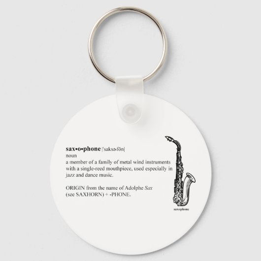 Saxofone-definitie Sleutelhanger (Voorkant)