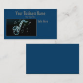 Saxofone en Muzieknoten Visitekaartje (Voorkant / Achterkant)