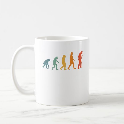 Saxofone Evolution Retro Saxophonist Koffiemok (Links)