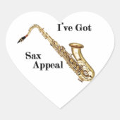 Saxofone Hart Sticker (Voorkant)