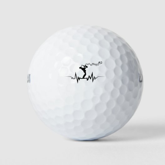 Saxofone Heartbeat Cool voor muzikanten Golfballen (Voorkant)