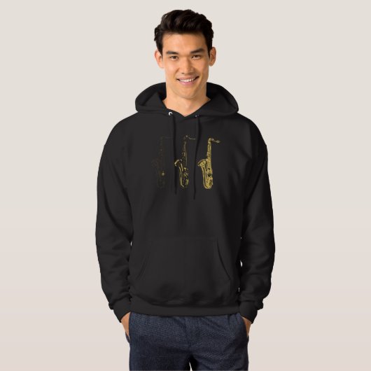 Saxofone Hoodie (Voorkant volledig)