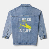 Saxofone I Reed a veel saxofonist Denim Jacket (Achterkant)