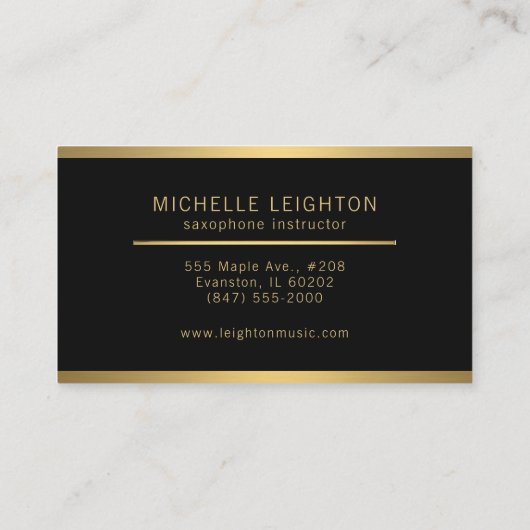 saxofone instructeur visitekaartje (Achterkant)