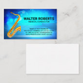 Saxofone-instrument | Muzieknoten Visitekaartje (Voorkant / Achterkant)