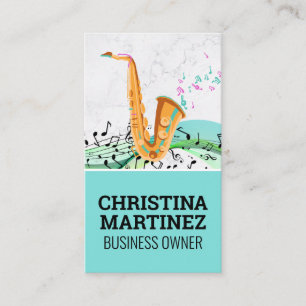 Saxofone-instrument   Muzieknoten Visitekaartje