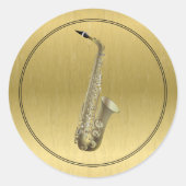 Saxofone-instrument Ronde Sticker (Voorkant)