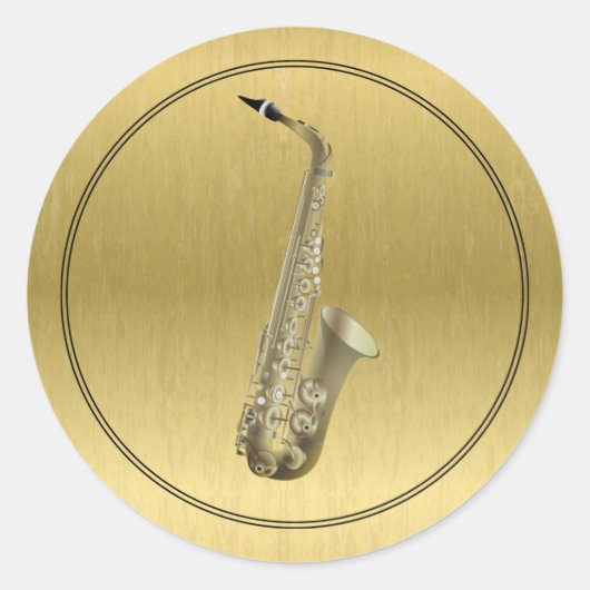 Saxofone-instrument Ronde Sticker (Voorkant)