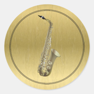Saxofone-instrument Ronde Sticker