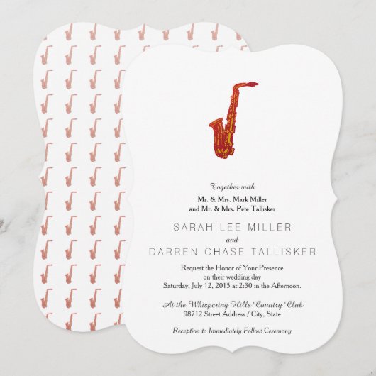 Saxofone Kaart (Voorkant / Achterkant)