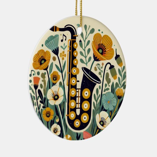 Saxofone Keramisch Ornament (Rechts)