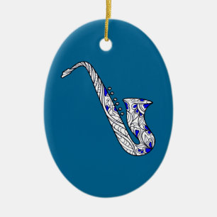Saxofone Keramisch Ornament