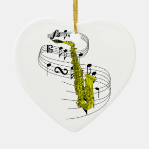 Saxofone Keramisch Ornament