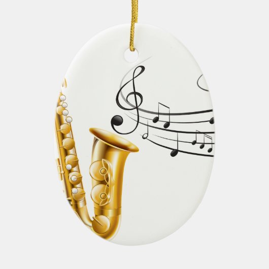 Saxofone Keramisch Ornament (Voorkant)