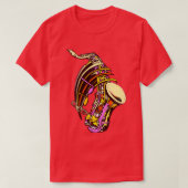 saxofone kleurenmuziek t-shirt (Design voorkant)