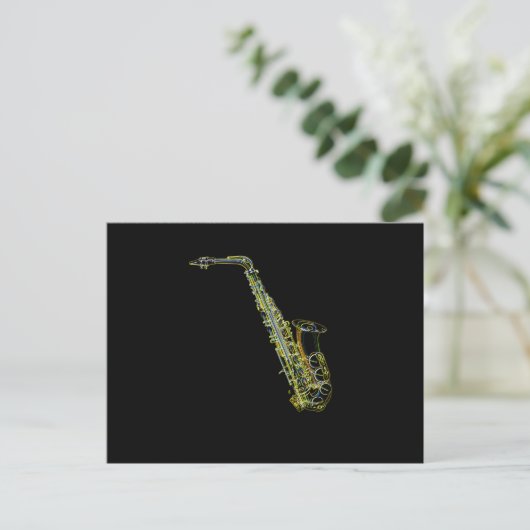 Saxofone Musical Instrument Saxophonist Graphic Feestdagenkaart (Staand voorkant)