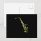 Saxofone Musical Instrument Saxophonist Graphic Feestdagenkaart (Voorkant / Achterkant)