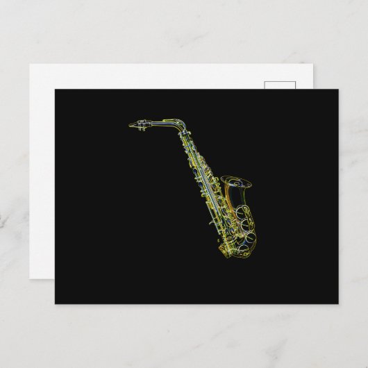 Saxofone Musical Instrument Saxophonist Graphic Feestdagenkaart