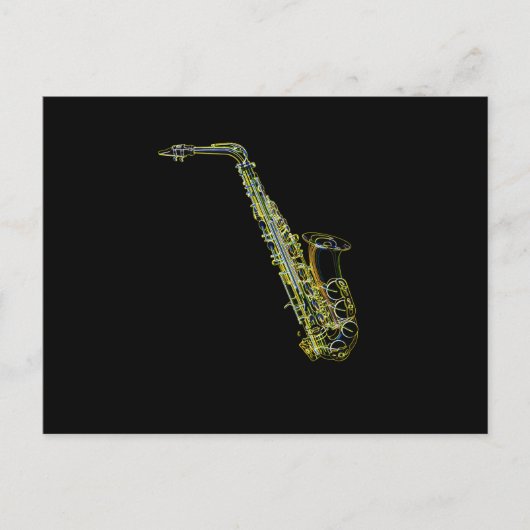 Saxofone Musical Instrument Saxophonist Graphic Feestdagenkaart (Voorkant)
