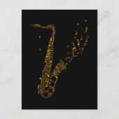 Saxofone Musical Notes Instrument Saxofonist Briefkaart (Voorkant)