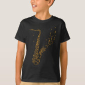 Saxofone Musical Notes Instrument Saxofonist T-shirt (Voorkant)