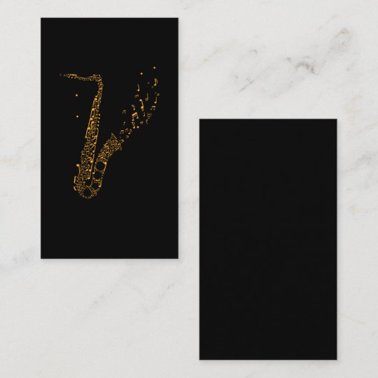 Saxofone Musical Notes Instrument Saxofonist Visitekaartje (Voorkant / Achterkant)
