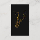Saxofone Musical Notes Instrument Saxofonist Visitekaartje (Voorkant)