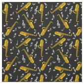 Saxofone-Muzieknoten Stof (Swatch)
