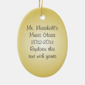 Saxofone-muzikanten met aangepaste tekst keramisch ornament (Achterkant)