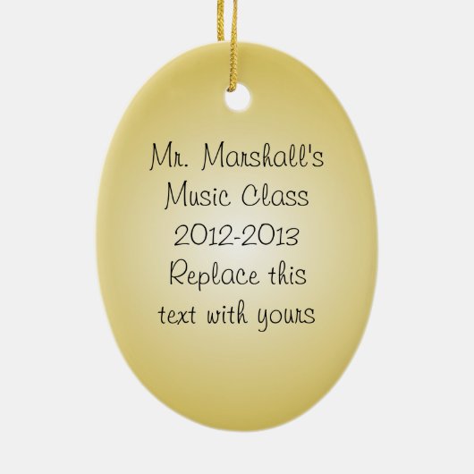 Saxofone-muzikanten met aangepaste tekst keramisch ornament (Achterkant)