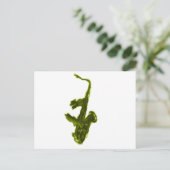 Saxofone-ontwerp, groene versie briefkaart (Staand voorkant)
