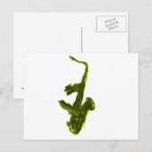 Saxofone-ontwerp, groene versie briefkaart (Voorkant / Achterkant)