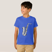 Saxofone-ontwerp T-shirt (Voorkant volledig)