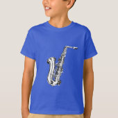 Saxofone-ontwerp T-shirt (Voorkant)
