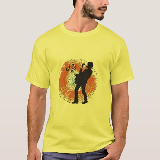 saxofone oranje T-Shirt (Voorkant)