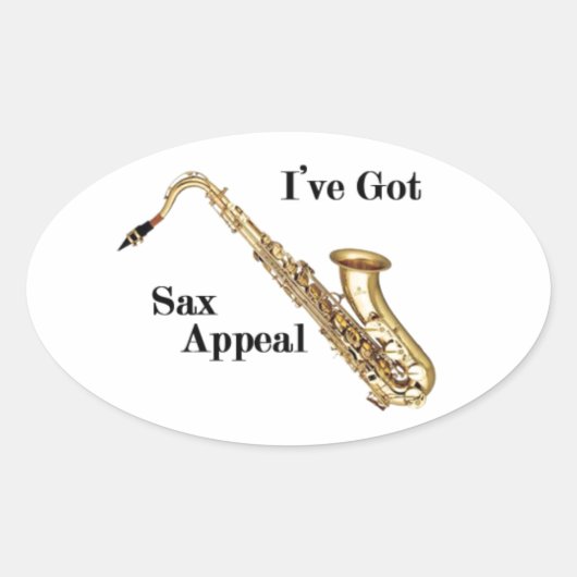 Saxofone Ovale Sticker (Voorkant)