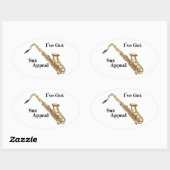 Saxofone Ovale Sticker (Vel)