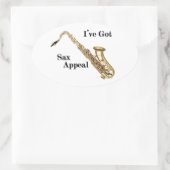 Saxofone Ovale Sticker (Tas)