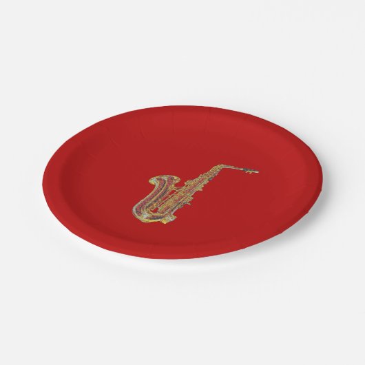 Saxofone Papieren Bordje (Gekanteld)