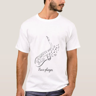 Saxofone Pen n Inkt Tekening T shirt