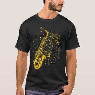 Saxofone Player Muzieknoten Jazz Saxofonist Saxo T-shirt