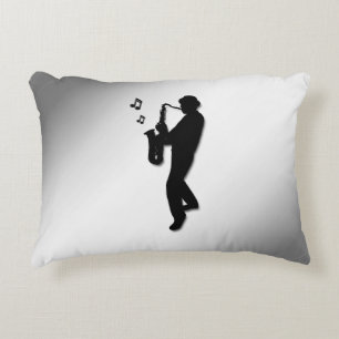 Saxofone Player Silver Accent Kussen