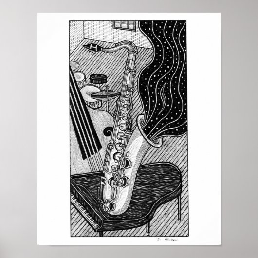 Saxofone Poster (Voorkant)