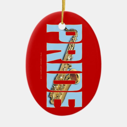 Saxofone PRIDE Keramisch Ornament (Voorkant)