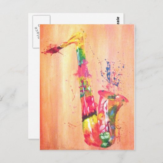 Saxofone-producten Briefkaart (Voorkant / Achterkant)