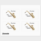 Saxofone Rechthoekige Sticker (Vel)